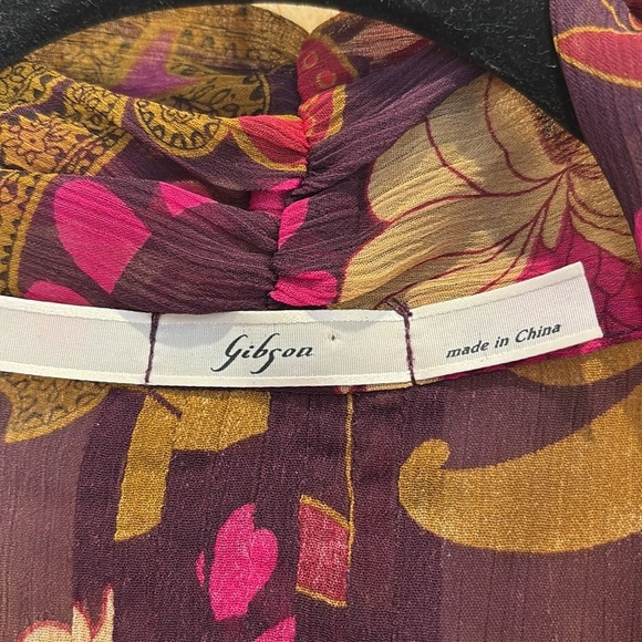 Gibson Blouse Sheer Paisley Boho Size Large - Picture 6 of 8